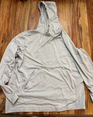 Lululemon City Sweat Pullover Hoodie Size XL Heathered Light Grey